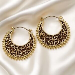 Women’s Gold-Tone Filigree Pink Earrings – Hypoallergenic Dainty Fashion Jewelry